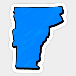 Bright Blue Vermont Outline Sticker